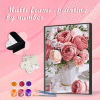 CHENISTORY 330 Diy Peinture Par Numéros Avec Multi Cadre En Aluminium Kits Fleur Diy Artisanat Coloriage Par Numéros Décor À La Maison Cadeau