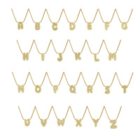 Mignon Bulle Lettre Collier Plein Diamant DIY Zircon 26 Anglais Initial Pendentif Chaîne Collier