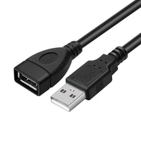 Câble d'extension USB 2.0 tressé à montage sur panneau 0,3 m, PVC, charge rapide 3A, options de longueur multiples personnalisées pour ordinateur et imprimante