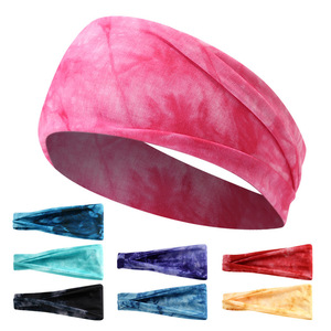 Diadema Ancha con Efecto Tie-Dye para Mujer, Estilo Influencer Europeo-Americano, Antideslizante, Absorbente de Sudor, para Running, Fitness y Deportes - Product Image 3