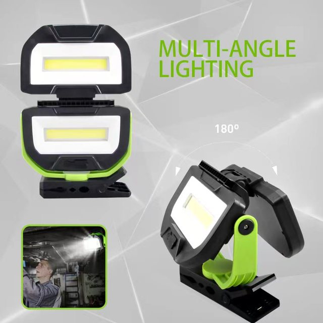 Adjustable Magnetic LED Work Light Rechargeable Folding Battery with Work Light Easy to Recarge