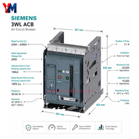 Dispositif de déclenchement Siemens Sow-Voltage Frame 3WA11 ETU300_LSI à commande manuelle 55kA 630A-2500A pour disjoncteur à air