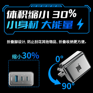 Cargador GaN Basemo de 65W con 3 puertos de carga rápida para Huawei y Apple - Product Image 5