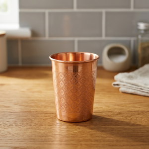 Vaso de Cobre Chino Tradicional Hecho a Mano con Patrón Sólido de Pared Simple para Té de la Tarde, Regalo para Adultos - Product Image 1