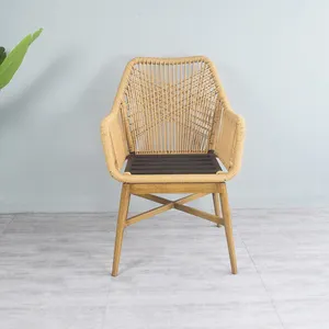 Foshan Factory Outlet Outdoor Restaurant Rattan Wicker Chair Pátio Confortável Jantando a Cadeira