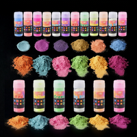 LEQU Happy And Fun Luminous Pigment Powder Set 12 Couleurs, 20g Chaque Poudre Luminescente pour Fournitures Artisanales DIY