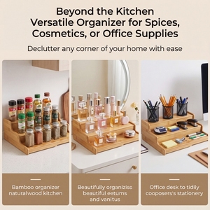 Étagère à épices extensible à 3 niveaux <span class=keywords><strong>en</strong></span> bambou, organisateur <span class=keywords><strong>de</strong></span> condiments <span class=keywords><strong>en</strong></span> <span class=keywords><strong>bois</strong></span> pour comptoir, étagère <span class=keywords><strong>de</strong></span> rangement <span class=keywords><strong>de</strong></span> <span class=keywords><strong>cuisine</strong></span> - Product Image 3