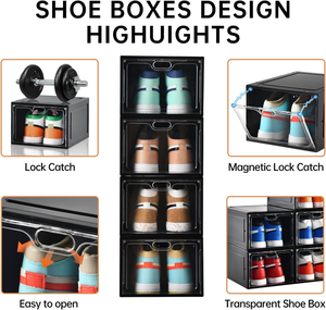 Boîte à chaussures en plastique pliable, robuste et empilable, transparente, de fabrication chinoise, OEM, géante, vente en gros - Product Image 6