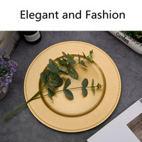 En gros Vaisselle En Plastique Or Ruban Assiettes À Dîner Pas Cher Décoratif Chargeur Plaque Pour Banquet
