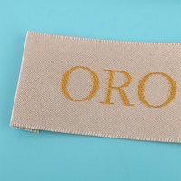 Logo de marque personnalisé, étiquettes textiles cousues sur vêtements, fournisseur, Machine, métier à tisser pliable en Satin de soie, instructions d'entretien, étiquettes tissées principales