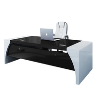 2023 nouveau Style Commercial exécutif bureau bureau noir et blanc PDG patron bureau ordinateur bureau bureau d'affaires bureau