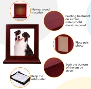 Urne Cinerarie in Legno all'Ingrosso con Portafoto per Animali Domestici Scatola Ceneri per Gatto e Cane Forniture Funebri Commemorative Cofanetto per Conservazione Ceneri Animali - Product Image 6