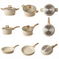 Ensemble d'ustensiles de cuisine en acier inoxydable en gros avec couvercles en verre, compatibles induction, pour usage hôtelier et commandes en gros