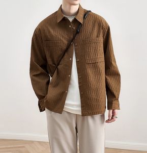 Haut de printemps et d'automne monocouche pour hommes nouvelle tendance ample vêtements d'automne taille XL <span class=keywords><strong>veste</strong></span> fine à texture de <span class=keywords><strong>bosse</strong></span> pour l'hiver - Product Image 1