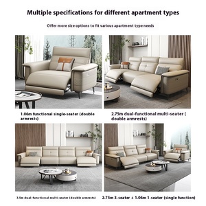Muebles reclinables de lujo modernos sofá reclinable de esquina de cuero eléctrico conjunto de combinación de silla sofá reclinable de cuero para sala de estar - Product Image 4