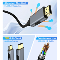 Cable USB-C a HDTV de 1.8m, 4K 60Hz, Cable de Video USB-C Macho a HDTV Macho para Laptop, Teléfono a TV o Monitor