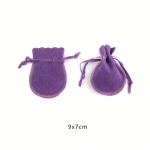 Pochette à bijoux de luxe en microfibre avec cordon de serrage, gaufrée, pour boucles d'oreilles et colliers, en suède microfibre - Product Image 6