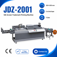 Máquina de Impresión de Etiquetas de Serigrafía Industrial JDZ-2001 para Etiquetas de Cuidado de Ropa, Cinta Elástica de Poliéster Satinado