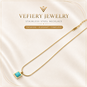 Collier pendentif rond en acier inoxydable plaqué or pour femmes - Product Image 1