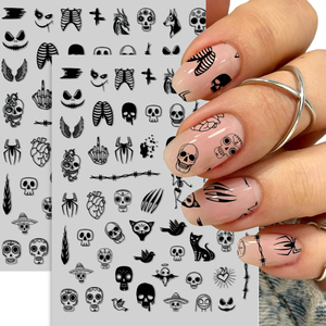 Autocollants 3D pour ongles <span class=keywords><strong>Halloween</strong></span>, <span class=keywords><strong>d</strong></span>écorations <span class=keywords><strong>d</strong></span>'ongles gothiques noirs avec crânes et araignées, autocollants adhésifs pour <span class=keywords><strong>manucure</strong></span> de fête <span class=keywords><strong>d</strong></span>'<span class=keywords><strong>Halloween</strong></span> - Product Image 2