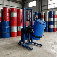 Transpalette numérique semi-électrique pour fûts, capacité 450 kg, capteur de poids, dosage de précision, élévateur rotatif pour fûts d'huile