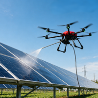 Nouveau drone de lavage à haute pression à six axes, économique, avec planification automatique de route, pour le nettoyage de grandes surfaces de fermes solaires