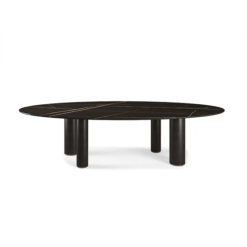 Table à manger italienne minimaliste en céramique Laminam table de salle à manger rectangulaire design minimaliste pour la maison table longue de restaurant