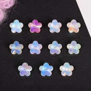 คริสตัลแก้วรูปดอกไม้ ประดับเล็บแบบ DIY สีมอคค่า แพ็ค 12 ช่อง - Product Image 3