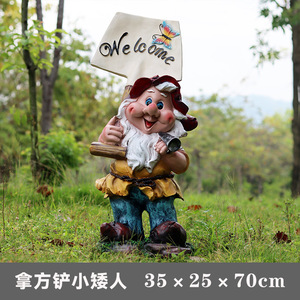 بالجملة بالحجم الطبيعي الكرتون الألياف الزجاجية الثلج الأبيض الأميرة وسبعة أقزام خرافية الراتنج تمثال جنوم صغير النحت - Product Image 5