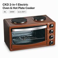 Four électrique et plaque chauffante 2-en-1 CKD 3200W, appareil de cuisine de comptoir pour l'approvisionnement mondial
