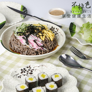 Plato redondo de melamina con diseño floral para servir alimentos, uso comercial - Product Image 3