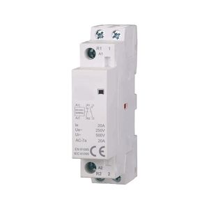 Contacteur AC Gloca sur rail DIN 2P 20A 250V 1 NO 1 NC pour automatisation industrielle - Product Image 1