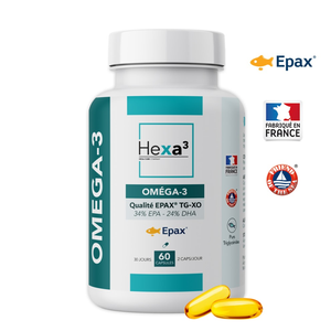 Extrait d'herbes Omega 3 EPAX d'origine française, 60 capsules, supplémentation de 30 jours, dose quotidienne de 1000 mg - Product Image 1
