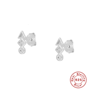 ROXI S925 <b>Sterling</b> <b>Silver</b> Simple Personality Irregular Zircon Diamond <b>Stud</b> <b>Earrings</b> - Product Image 2
