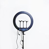Ensemble de lampes de photographie LED de 21 pouces, HQ-21n, lumière annulaire, gradateur progressif avec supports de téléphone, télécommande pour le maquillage Selfie