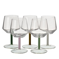 Gobelet en verre borosilicate soufflé à la main Samyo 300 ml, verre à vin rouge miniature de luxe avec tige colorée