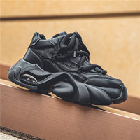 Sneaker Chunky Personnalisée avec Logo de Marque, Coussin d'Air Visible, Maille Respirante, Lacets en Corde, Semelle Sculptée Surdimensionnée, Chaussure Décontractée Unisexe