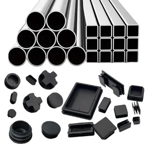 Tappi in plastica neri per tubi rotondi quadrati con copertura per cappelli in plastica personalizzata per raccordi per tubi in acciaio inossidabile