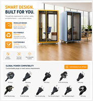 Cabine de bureau insonorisée pour 4 personnes - Cabine de travail acoustique privée pour la musique et l'enregistrement | Espace calme pour la visioconférence