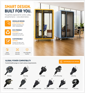 Cabine de <span class=keywords><strong>bureau</strong></span> insonorisée pour 4 personnes - Cabine de travail acoustique privée pour la <span class=keywords><strong>musique</strong></span> et l'enregistrement | Espace calme pour la visioconférence - Product Image 6