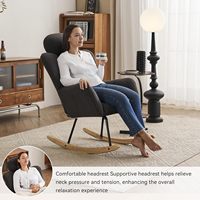 Fauteuil à bascule pour chambre d'enfant, dossier épais, rembourré, fauteuil à bascule de lecture, fauteuil d'appoint, dossier haut, fauteuil de salon
