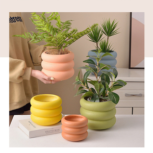 Macetas de cerámica decorativas para el hogar, adornos creativos de Color caramelo, macetas de flores, <span class=keywords><strong>maceta</strong></span> suculenta de cerámica - Product Image 3