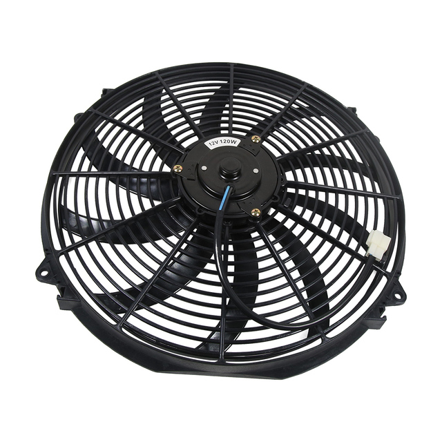 KYOSTAR 12V 120W 16'' Aluminum High Performance Universal Slim Electric Radiator Cooling Fans Push/Pull Function for Various