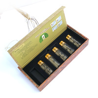 Boîte en tissu d'agarwood personnalisée avec plateau intérieur en EVA, logo sérigraphié, doublure en éponge pour cadeaux - Caractéristiques : laminage mat, impression en relief