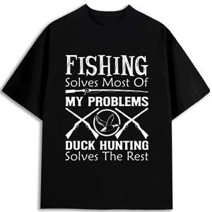 Camiseta de Pesca 100% Algodón 180Gsm para Hombre, Cuello Redondo, Diseño Estampado Frontal, Corte Regular, Tipo Pullover - Product Image 1