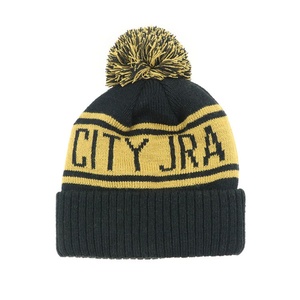 Wholesale Jacquard Acrylic Knitted Beanie With Pom Pom Custom Embroidery Logo Fleece Lining Winter Cuff Knit Beanie Hat - Product Image 2