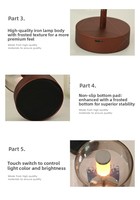Lampe de bureau moderne en métal pour étudiants, rechargeable, LED, commande tactile, sans fil, design simple, protection des yeux, pour bureaux d'étude et lecture