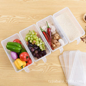 กล่องเก็บอาหารในตู้เย็น Jbs รูปทรงสี่เหลี่ยมผืนผ้า ฝาปิดพลาสติกสุญญากาศ สำหรับจัดระเบียบอาหารในครัว ใช้กับลิ้นชักหรือช่องแช่แข็งได้ - Product Image 2