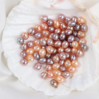 Édition en gros de perles baroques violettes et orange de 7-8 mm, perles d'eau douce naturelles légères, accessoires en perles d'eau douce baroques