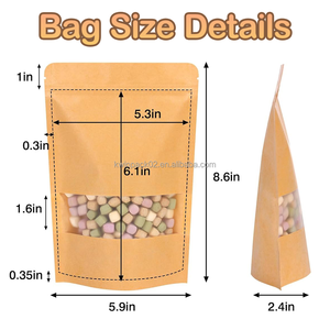 Bolsa de Papel Kraft con Cierre Zip y Ventana, Personalizada con Logotipo, Reutilizable, para Alimentos de Mascotas (Perros y Gatos) - Product Image 3